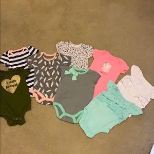 Size 0-3 short sleeve onesies